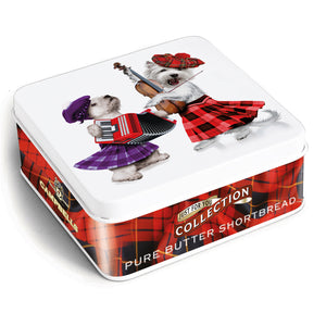 Shortbread Fingers, Frollini scozzesi al Burro di Campbells in Latta a tema Cani Musicisti, confezione da 90g.