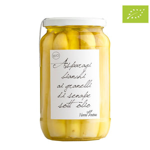 Asparagi Bianchi ai Granelli di Senape sott'olio 580g - Nonno Andrea
